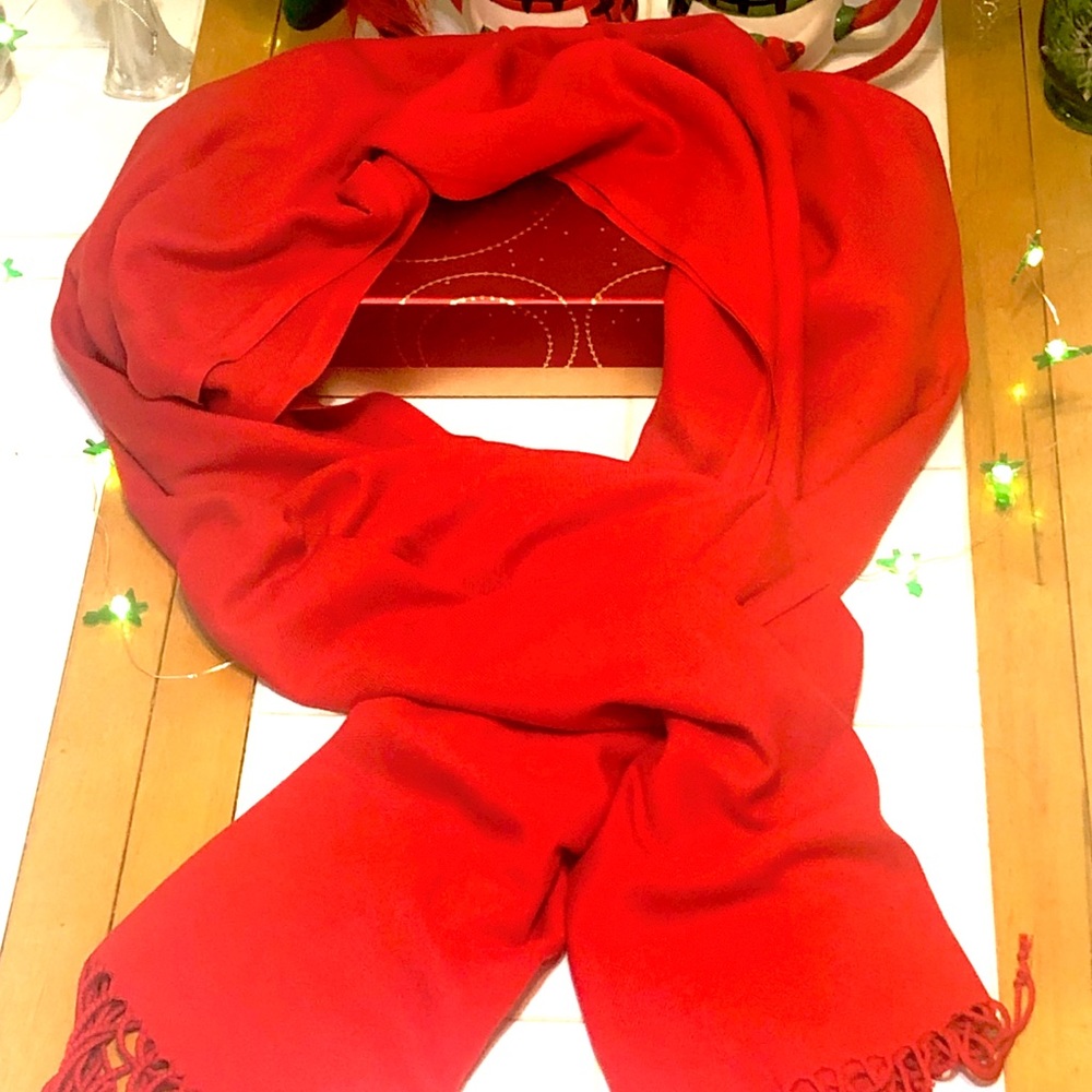 Red wool scarf